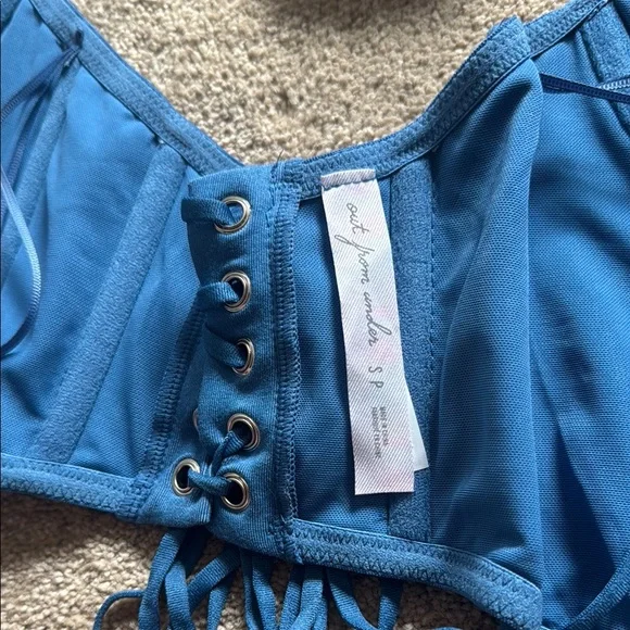 Urban Outfitters Blue Lace-Up Top - Picture 4 of 4
